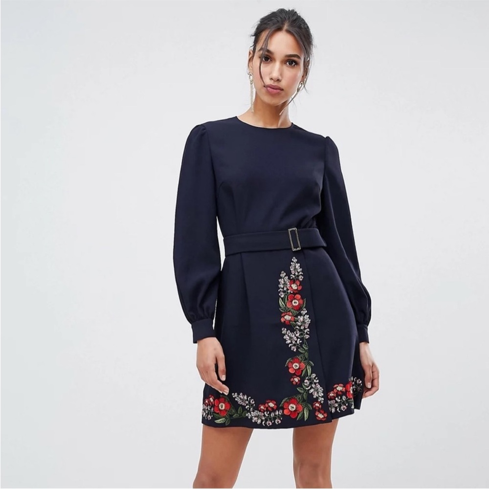 Ted Baker Siliia Kirstenbosch Embroidered Wrap Dress